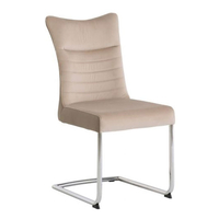 Pasake Matt Velvet And PU Dining Chair In Natural Taupe