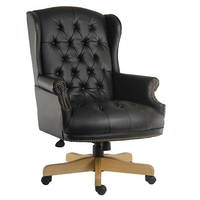 patmos executive office chair in black bonded leather