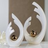 Pearl Sculpture In White With Copper Ball