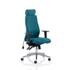 Penza Office Chair In Maringa Teal With Adjustable Arms