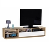 Peora Wooden TV Cabinet In Oak With 1 Flap Door In White Front