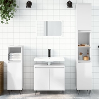 peoria high gloss 3 piece bathroom furniture set in white