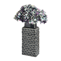 Perogia Ceramic Medium Rectangular Decorative Vase In Blue