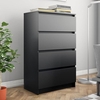 Perris Wooden Chest Of 4 Drawers In Black