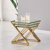 Pesaro Set Of 3 Glass Nesting Tables In Clear With Gold Base