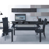 Phoenix Black Glass Dining Table Only