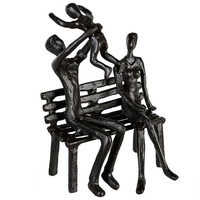 picnic iron design sculpture in burnished bronze