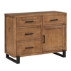 pierre pine wood sideboard with 1 door 4 drawers in rustic oak