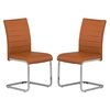 Pindall Dining Chair In Orange With Chrome Frame In A Pair
