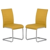Pindall Dining Chair In Yellow With Chrome Frame In A Pair