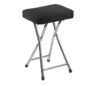 Pledger Foldable Stool Rectangular In Black Faux Leather