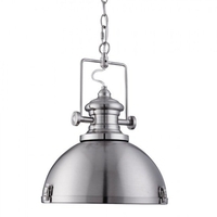 Porto Industrial Pendant Light In Satin Silver