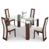 Prague Chunky Walnut Dining Table And 6 Dining Chairs