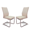 prestina dining chair in taupe faux leather in a pair