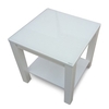 Promo Glass Side Table With White High Gloss And Undershelf