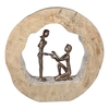 propose aluminium sculpture in bronze with wooden frame