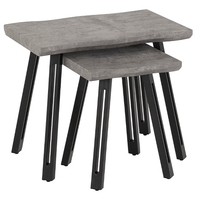 qinson wave edge set of 2 nest of tables in concrete effect