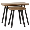 qinson wave edge set of 2 nest of tables in medium oak effect
