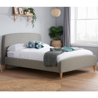 Quebec Fabric Double Bed In Grey