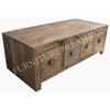 Rani Trunk Coffee Table In Light Finish Wood With 4 Drawers