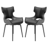 Rayong Swivel Grey Faux Leather Dining Chairs In Pair