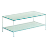Rectangular Coffee Table In Frosted Glass With Undershelf