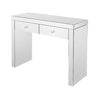 rectangular mirrored console table with 2 drawer
