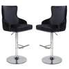 Reese Black Velvet Bar Stools With Chrome Base In A Pair