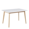 reno wooden dining table square in white and oak