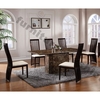 Rimini Rectangle Brown Marble Dining Table + 8 Athena Chairs