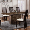 Rimini Rectangle Brown Marble Dining Table Only