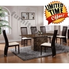 Rimini Rectangle Brown Marble Dining Table With 6 Athena Chairs