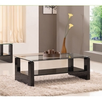 Rio Glass Coffee Table With High Gloss Black Base