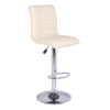 Ripple Bar Stool In Cream Faux Leather With Chrome Base