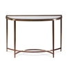 ritz glass console table in clear and brushed antique brass