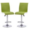 ritz green and white faux leather bar stools in pair
