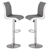 ritz grey and white faux leather bar stools in pair