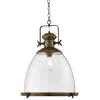 Ritz Industrial Pendant Light In Antique Brass