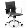 Ritz Leather Medium Back Executive Office Chair In Black