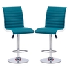 ritz teal and white faux leather bar stools in pair