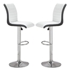 ritz white and black faux leather bar stools in pair