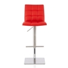 Rocklin Bar Stool In Red Faux Leather And Stainless Steel Base