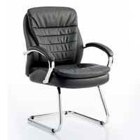 Rocky Leather High Back Cantilever Office Visitor Chair In Black