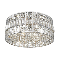 rosalin 6 light glitzy crystal flush light in chrome