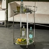 Rotanev Clear Glass Drinks Trolley In Nickel