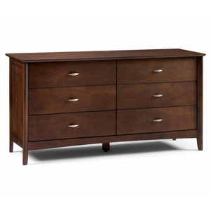 Salento Wooden Wide Chest of Drawers In Wenge With 6 Drawers