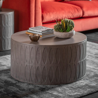 Salisbury Round Wooden Coffee Table In Grey