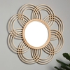 santol sunflower wall mirror in natural rattan frame