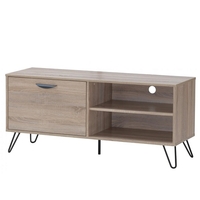 Sarva Wooden TV Stand In Oak Effect With Black Metal Legs