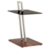 Saturn End/Side Table In Black Glass Top With Walnut Base
